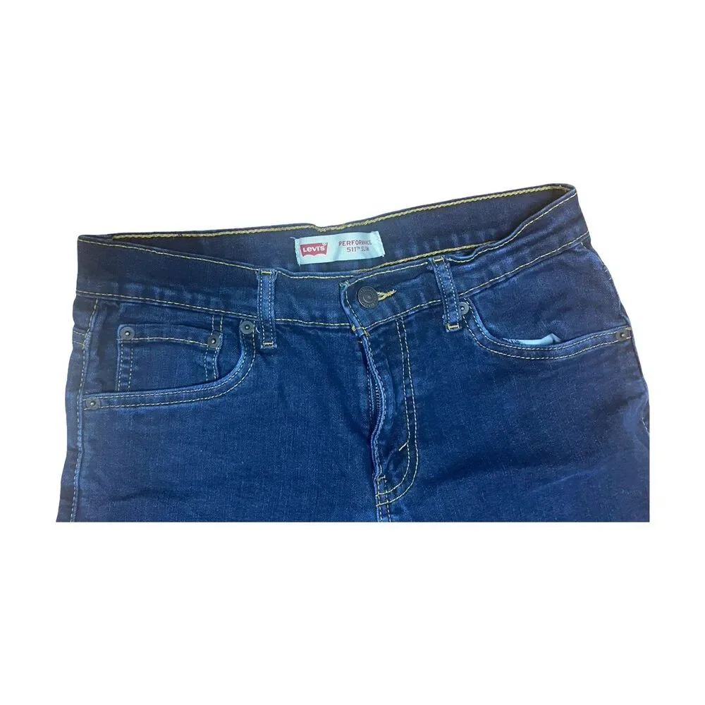 Levis 511 Slim Performance Jeans Men's 18 Regular 29x31 Dark Blue 5 Pocket Pants